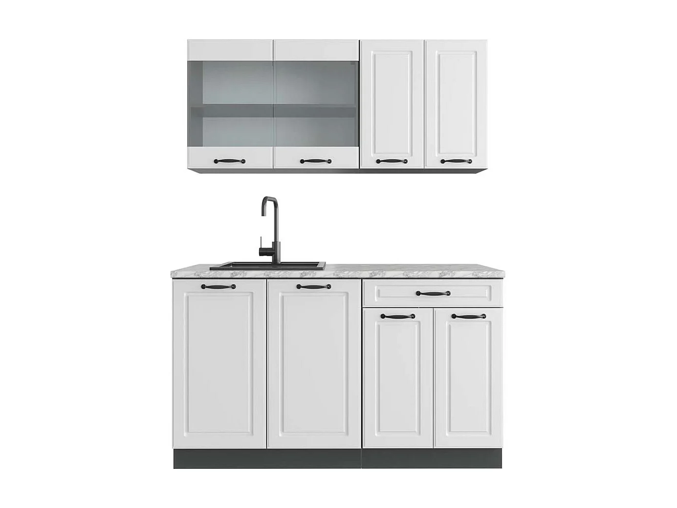 Cocina versátil casa de campo blanca/antracita 140x60x81.6 r-line