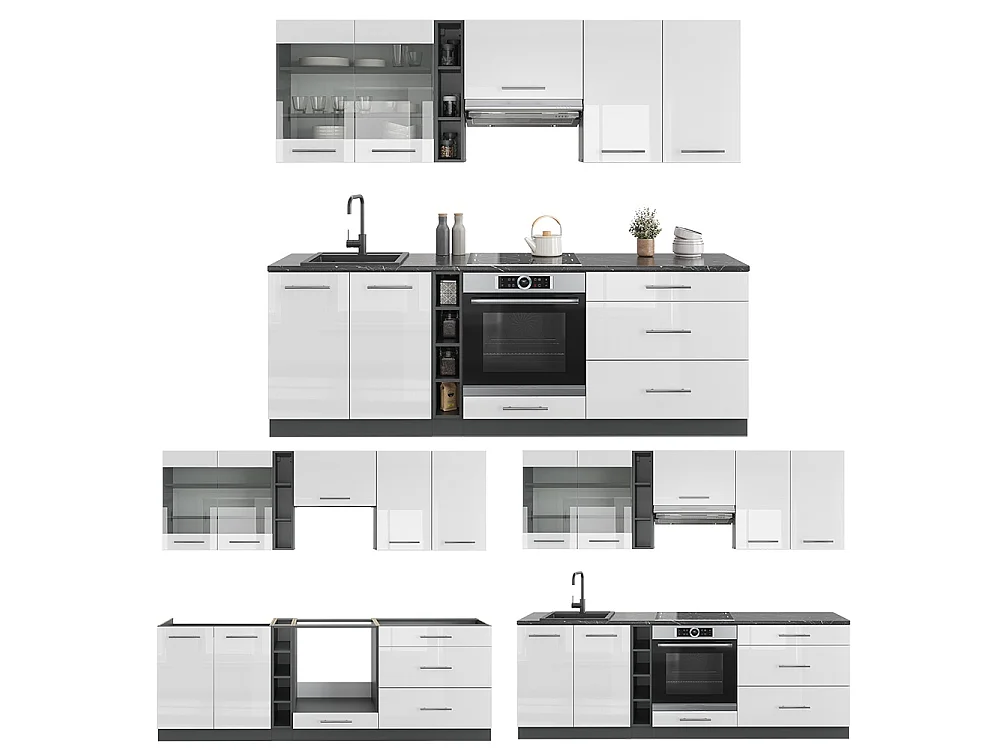 Pentry vit högblank/antracit 235x46x81.6 fame-line