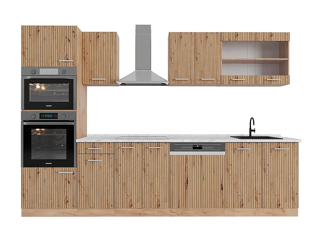 Küchenzeile artisan-eiche/goldkraft eiche 300x60x81.6 r-line