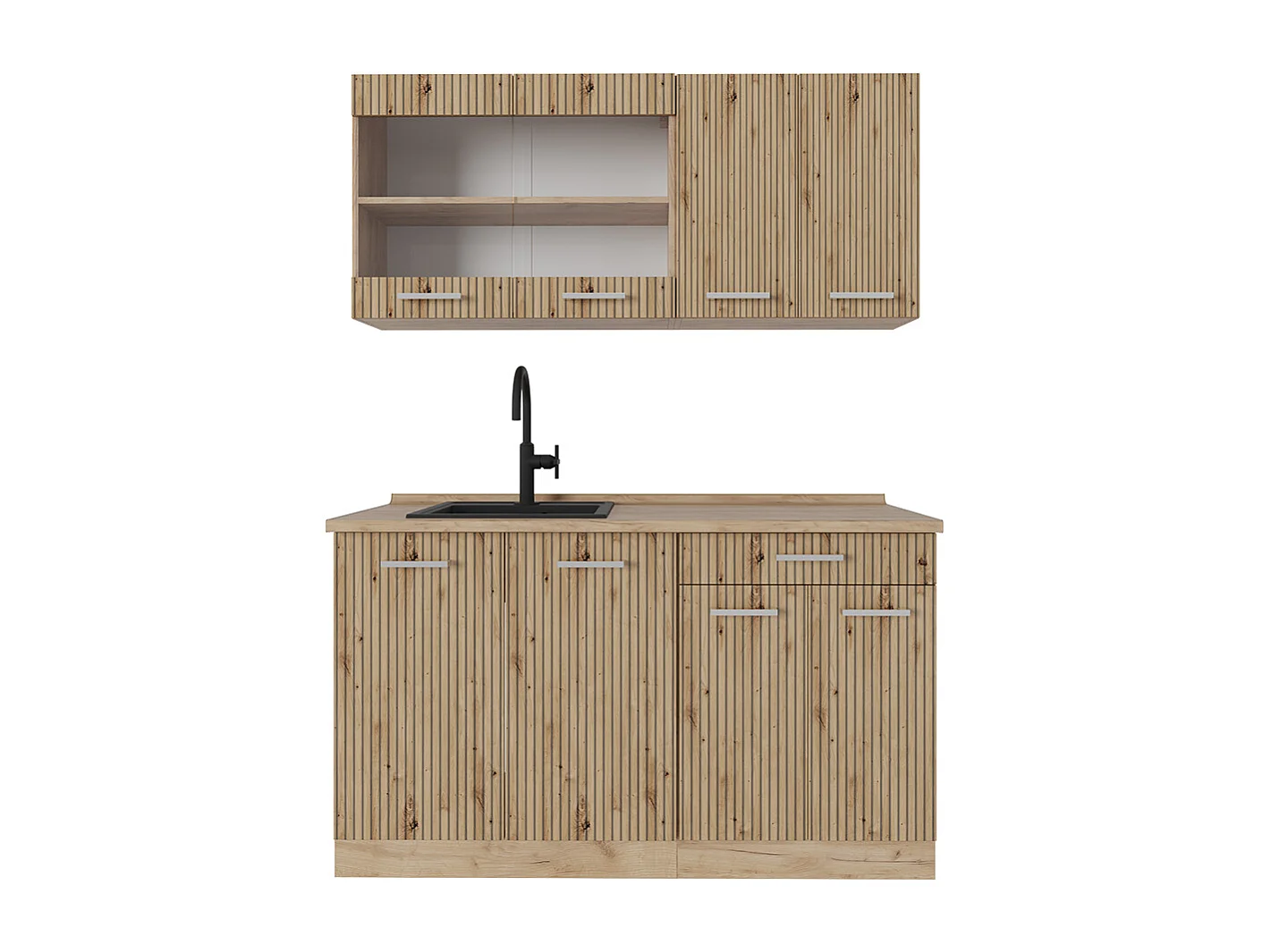 Küchenzeile artisan-eiche/goldkraft eiche 140x60x81.6 r-line