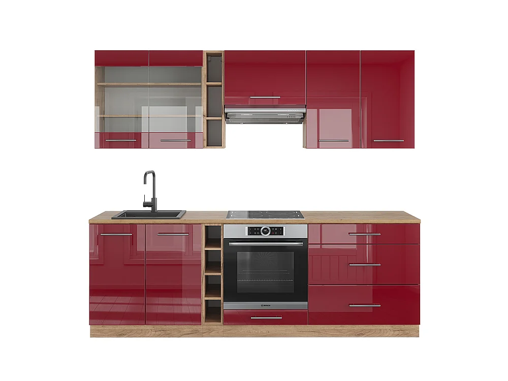 Pentry bordeaux högblank/goldkraft ek 235x60x81.6 fame-line