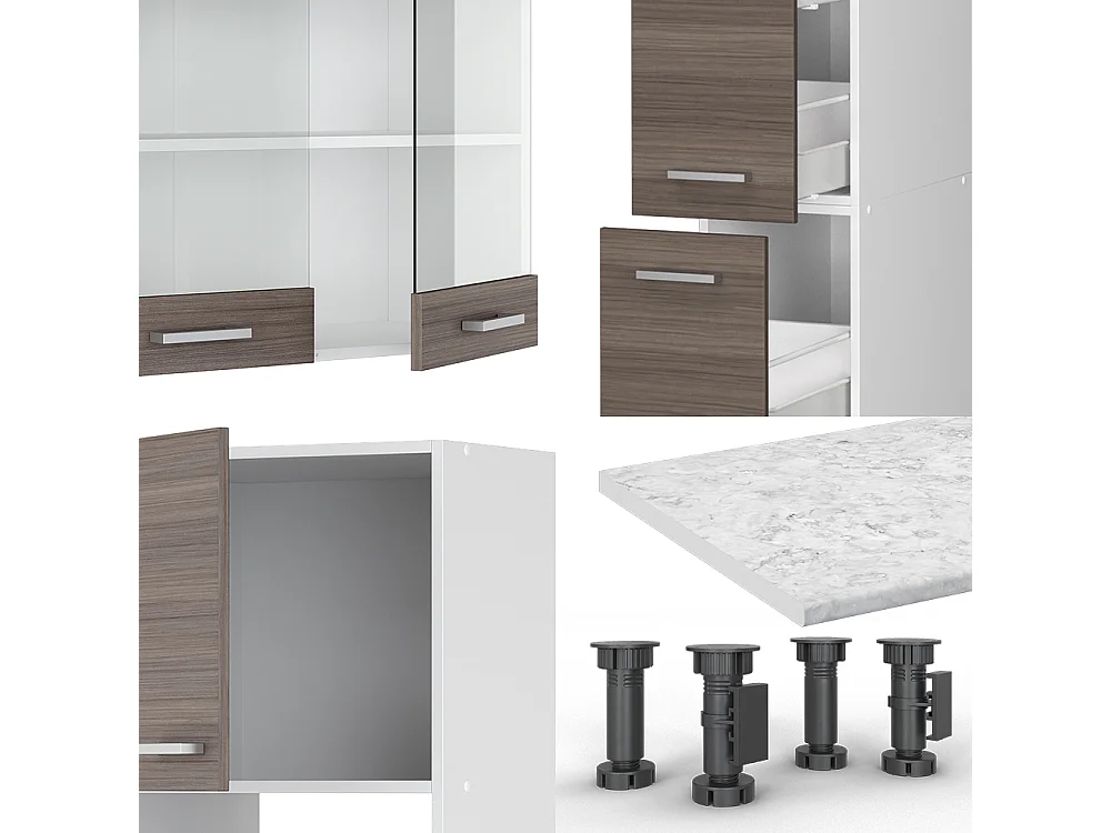 Kitchenette cinza nobre/branco 350x60x81.6 r-line
