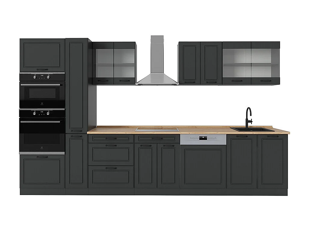 Cuisine complète  anthracite maison de campagne/anthracite 350x60x81.6 r-line