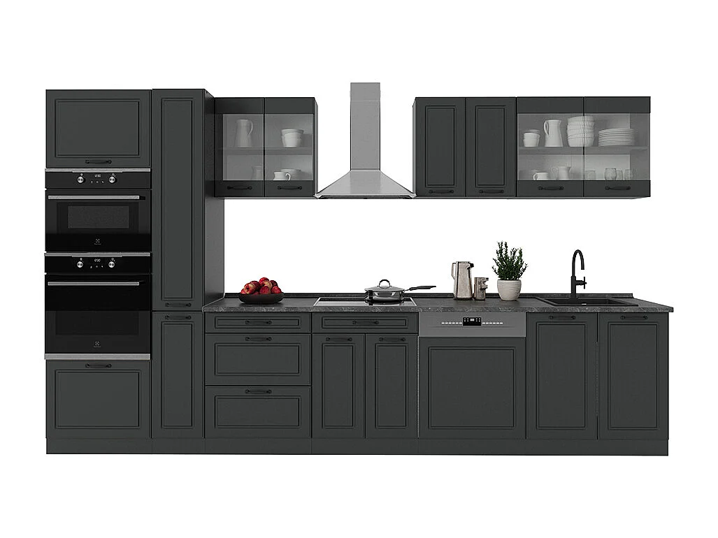 Cuisine complète  anthracite maison de campagne/anthracite 350x60x81.6 r-line