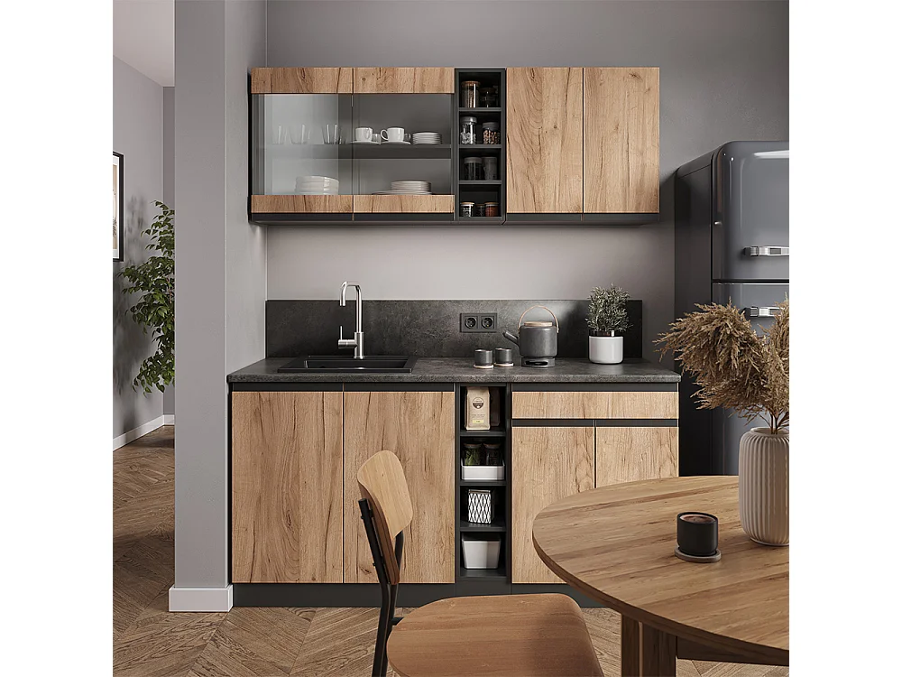 Cocina versátil oro power roble/antracita 160x60x81.6 r-line