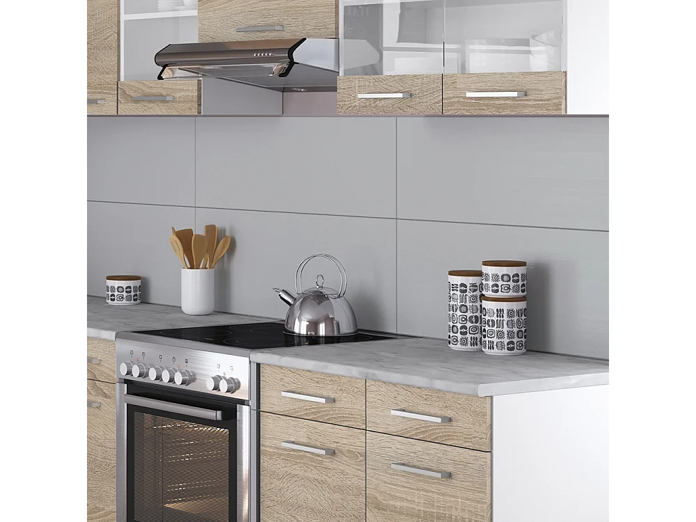 Eckküche sonoma/weiß 270x60x81.6 rick