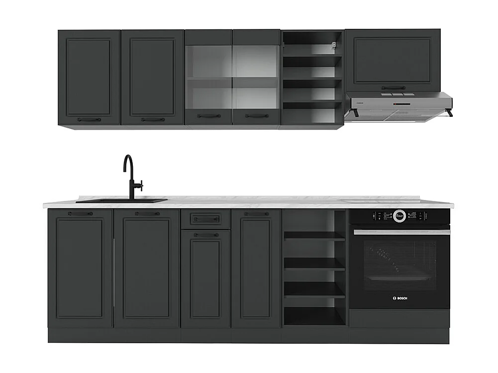 Cuisine anthracite maison de campagne/anthracite 240x60x81.6 r-line