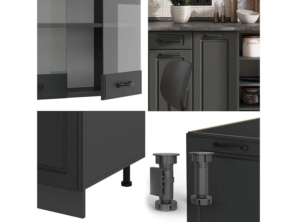 Cuisine anthracite maison de campagne/anthracite 240x60x81.6 r-line