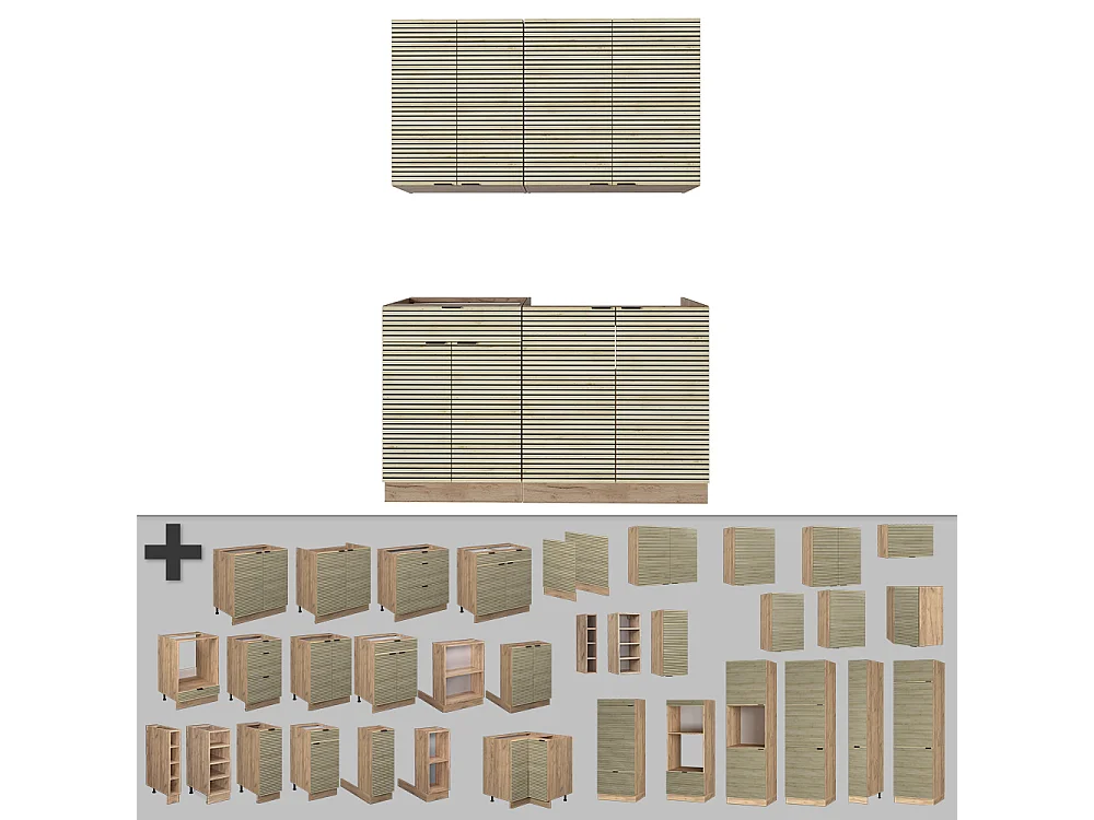 Cocina para solteros panel de roble/roble goldkraft 140x60x81.6 fame-line