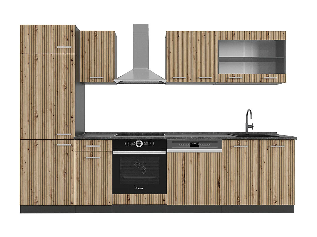 Küchenzeile artisan eiche/anthrazit 300x46x81.6 r-line