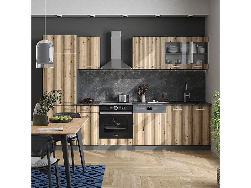 Küchenzeile artisan eiche/anthrazit 300x46x81.6 r-line