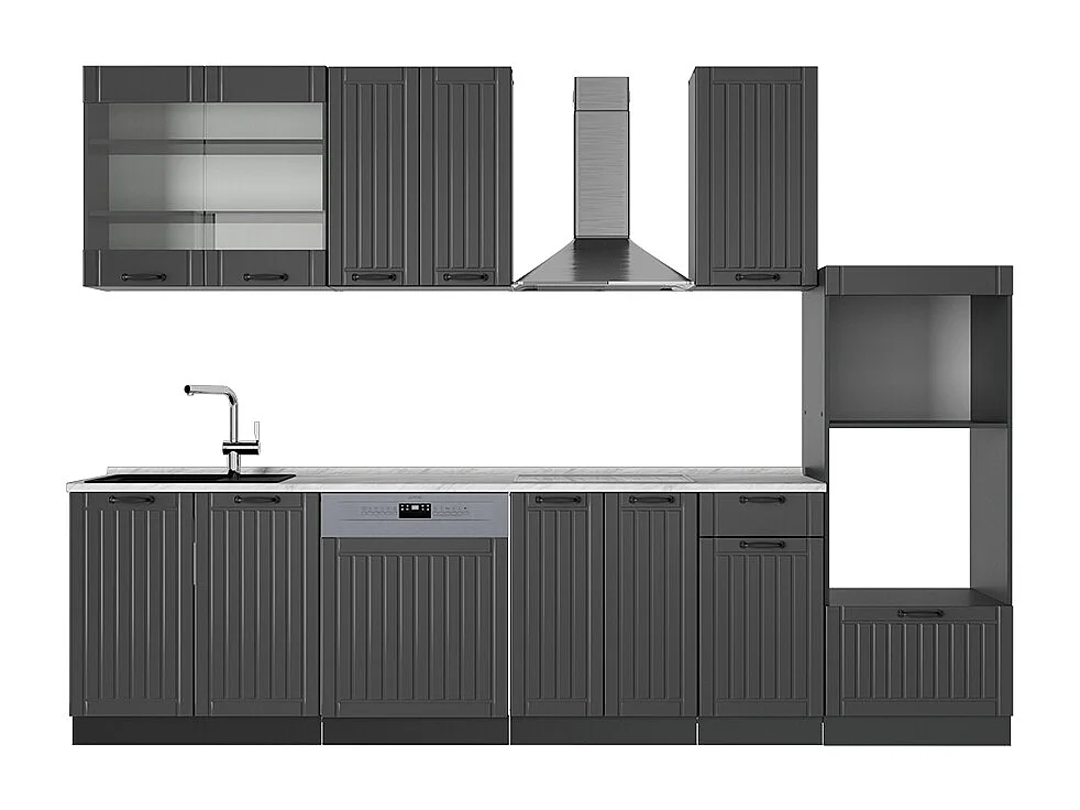 Cucina componibile grigio scuro 300x60x81.6 fame-line