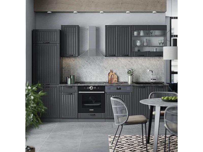 Mueble de cocina gris oscuro 300x46x81.6 fame-line