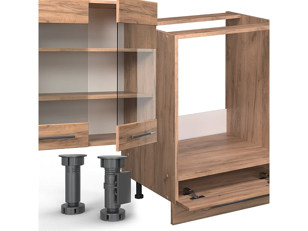 Hoekkeuken krachtige eik goud 347x60x81.6 fame-line