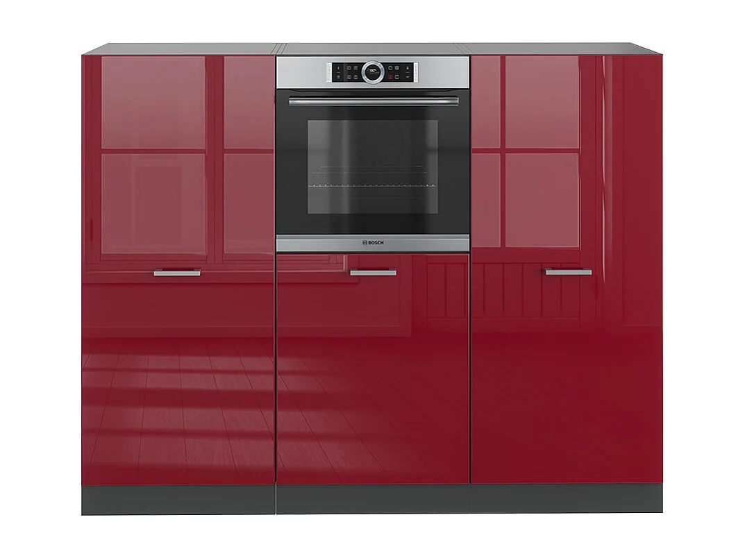 Bloc cuisine rouge brillant/anthracite 180x46x81.6 r-line
