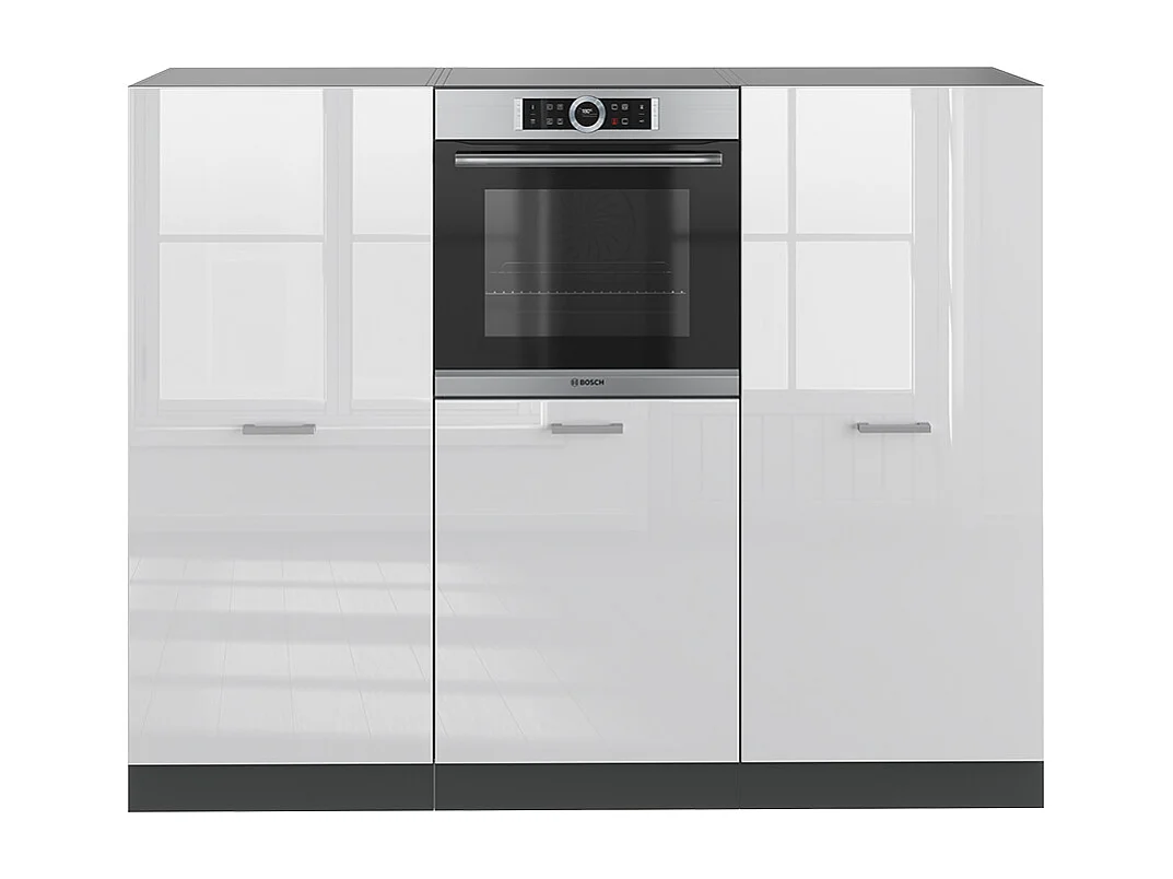 Bloc cuisine blanc brillant/anthracite 180x46x81.6 r-line