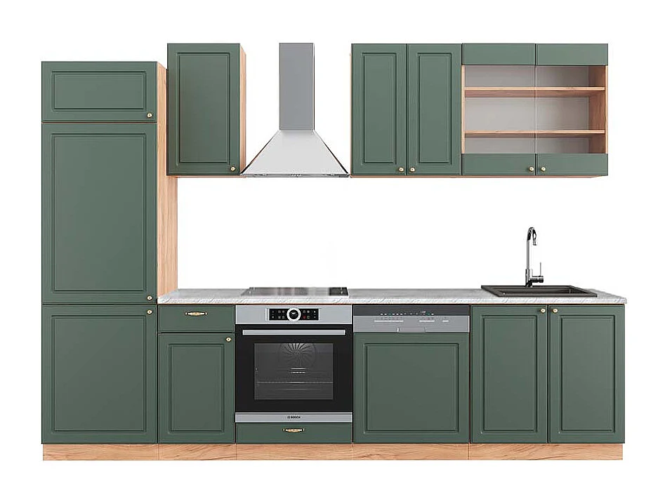 Pentry grönguld lantgård/goldkraft ek 300x60x81.6 fame-line