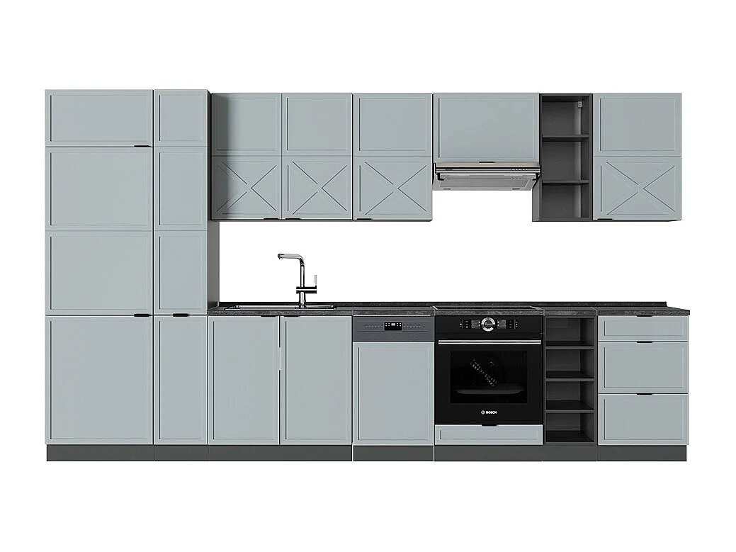 Cuisine bleu clair-gris/anthracite 355x60x81.6 fame-line