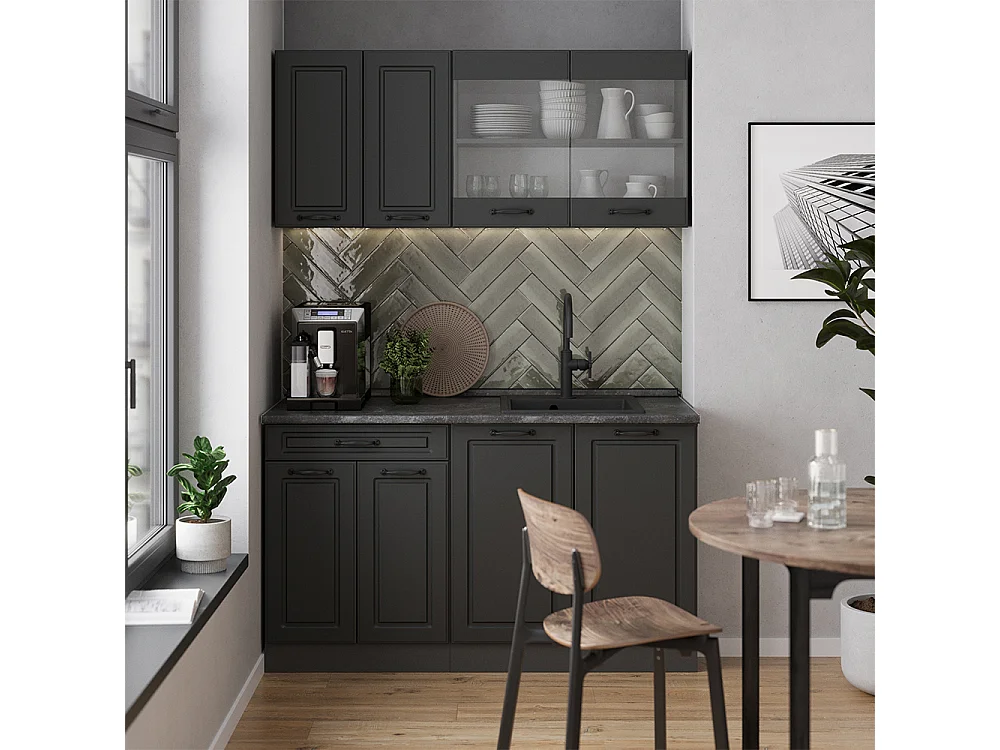 Cuisine anthracite maison de campagne/anthracite 140x60x81.6 r-line