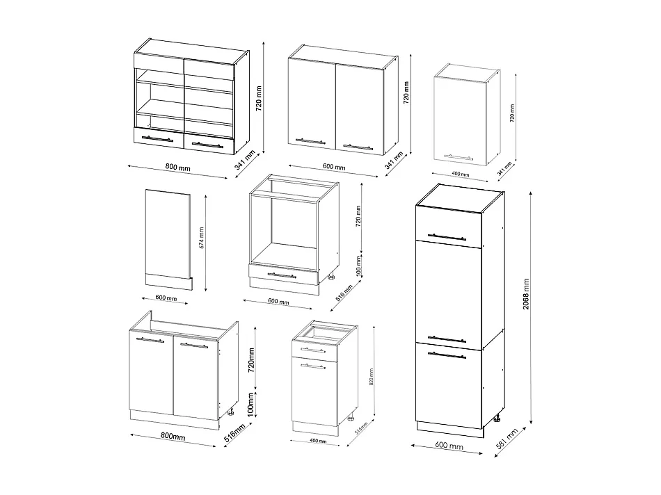 Mueble de cocina verde-dorado casa de campo/blanco 300x60x81.6 fame-line