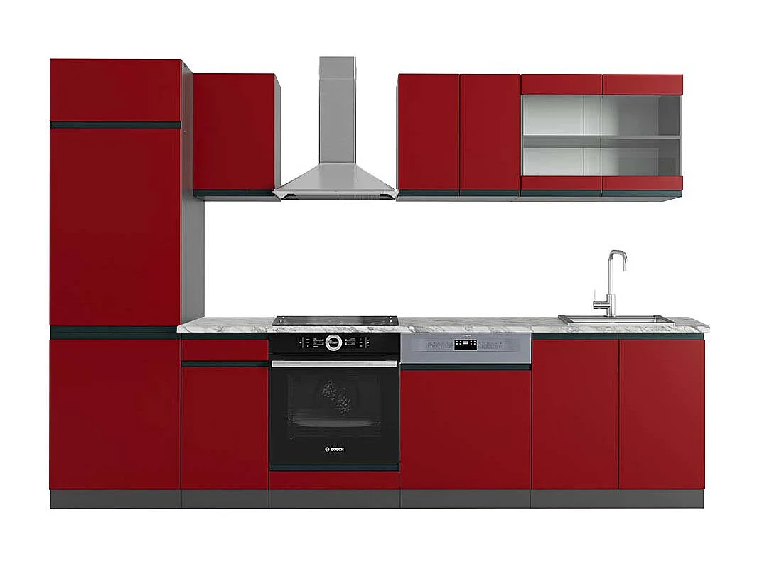 Cuisine rouge/anthracite 300x60x81.6 r-line