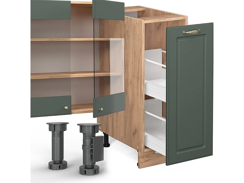 Mueble de cocina green-gold country/gold power roble 280x60x81.6 fame-line