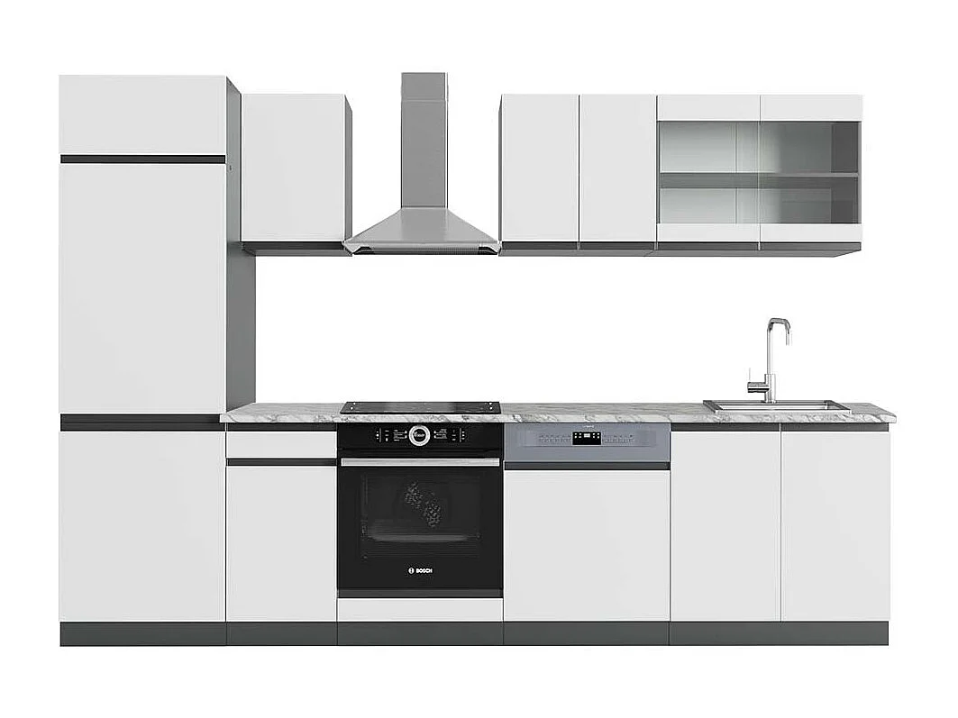 Mueble de cocina blanco/antracita 300x60x81.6 r-line