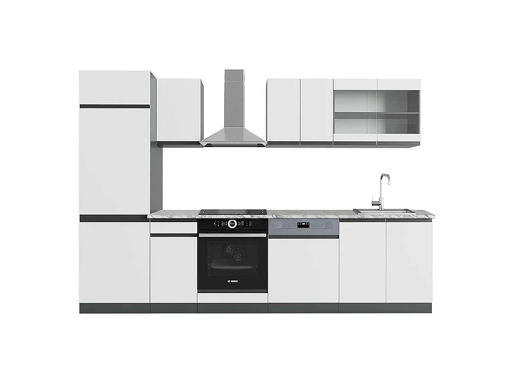 Cuisine blanc/anthracite 300x60x81.6 r-line