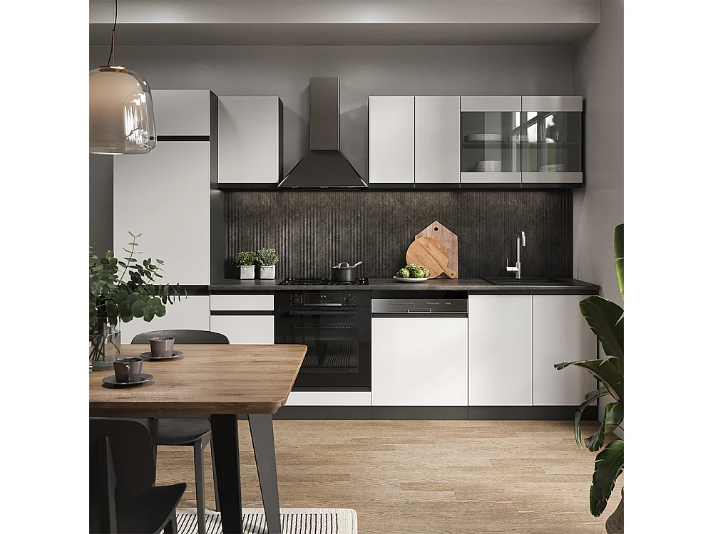 Cuisine blanc/anthracite 300x60x81.6 r-line