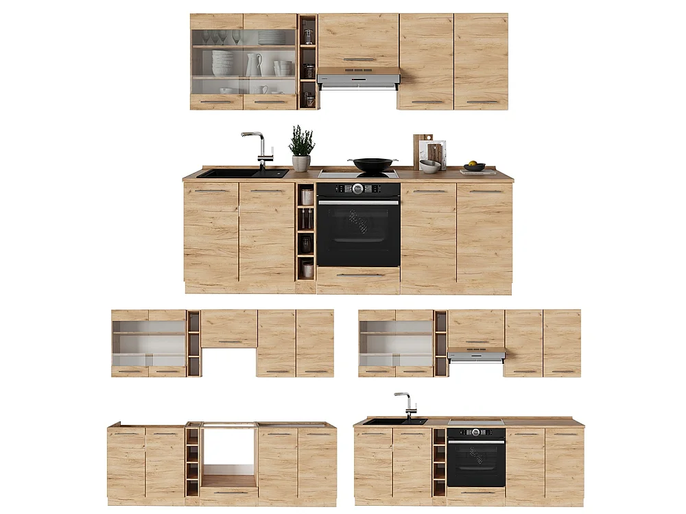 Køkkenrække gold power oak 235x60x81.6 fame-line