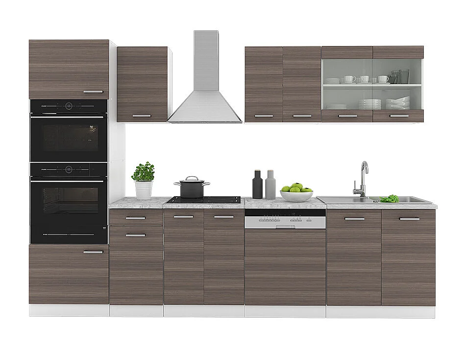 Køkkenrække smuk grå/hvid 300x60x81.6 r-line