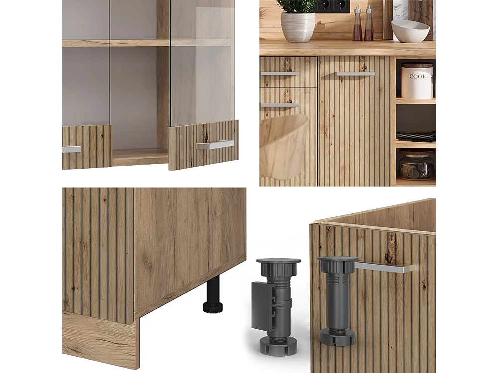 Cuisine chêne artisan/chêne doré 240x60x81.6 r-line