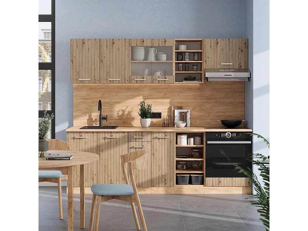 Cuisine chêne artisan/chêne doré 240x60x81.6 r-line
