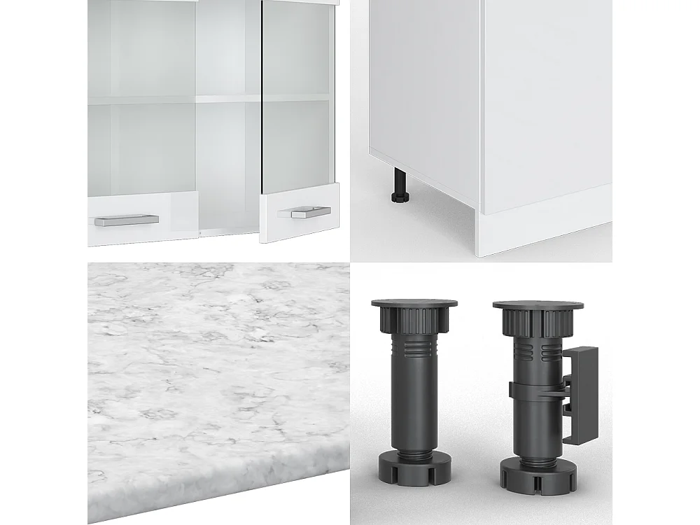 Cucina componibile bianco lucido/bianco 300x46x81.6 r-line