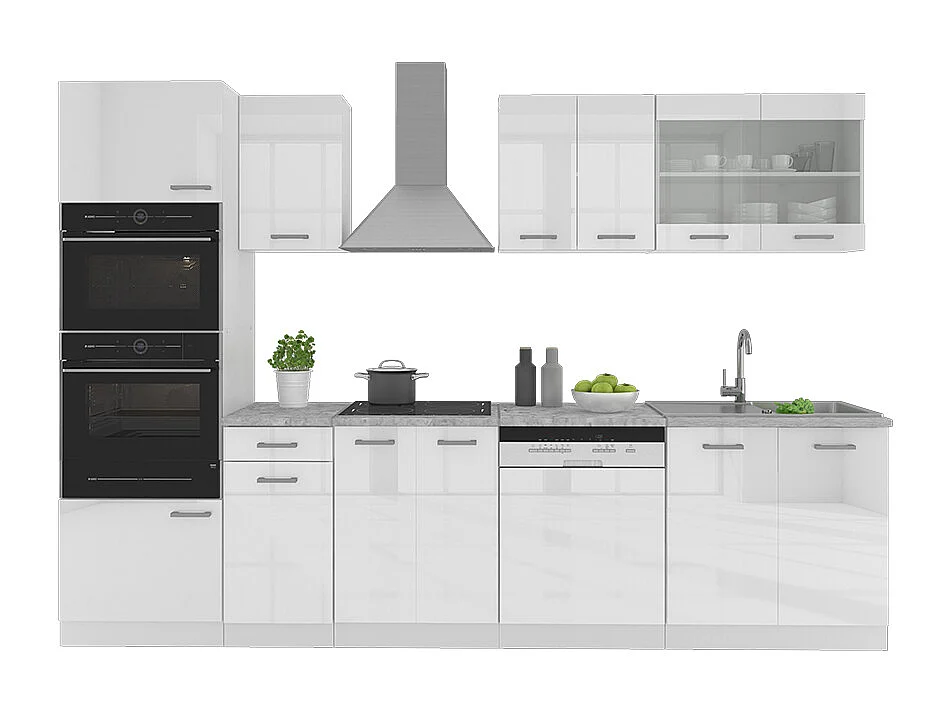 Cuisine blanc brillant/blanc 300x46x81.6 r-line