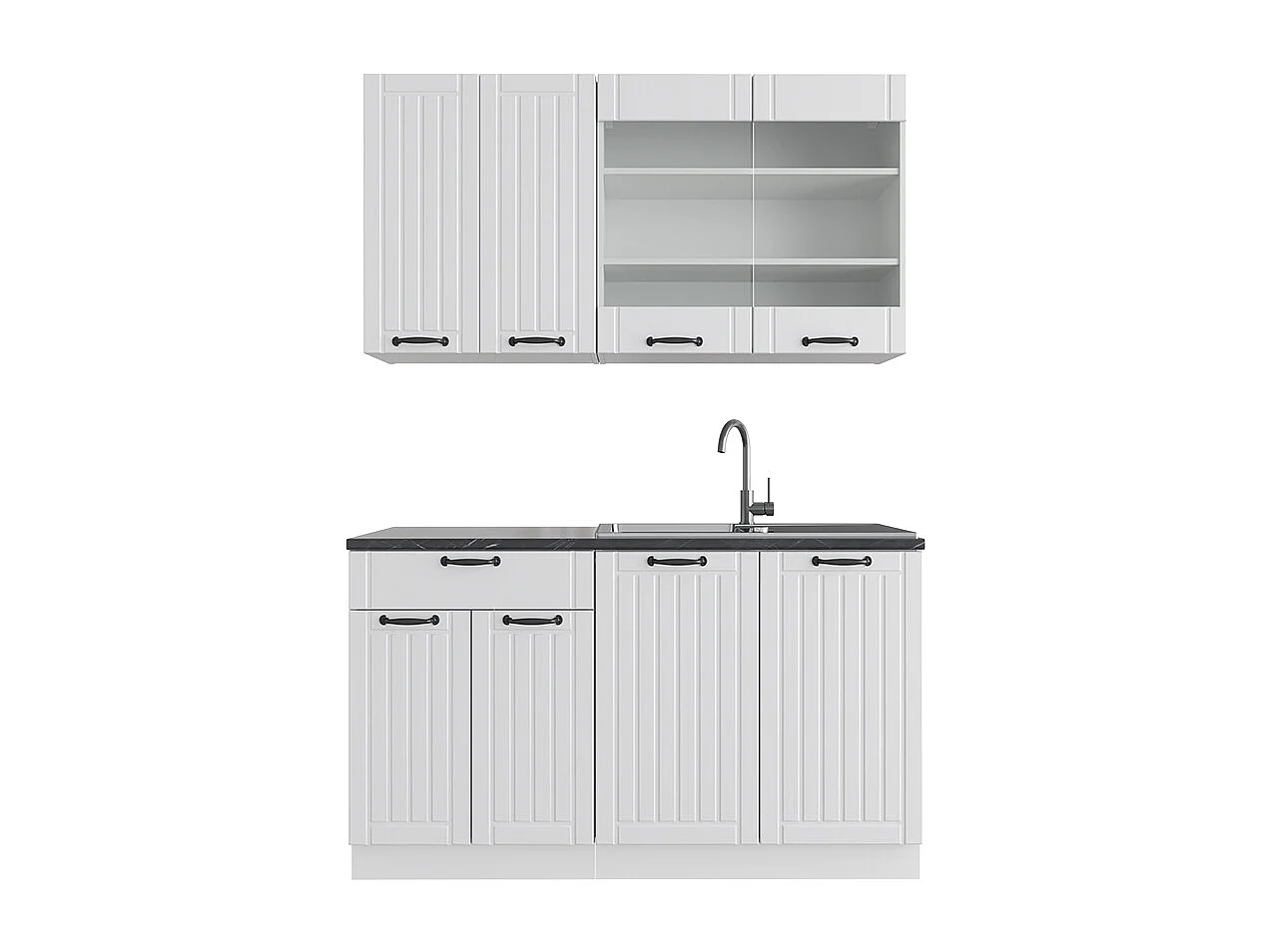 Cuisine blanc campagne/blanc 140x46x81.6 fame-line