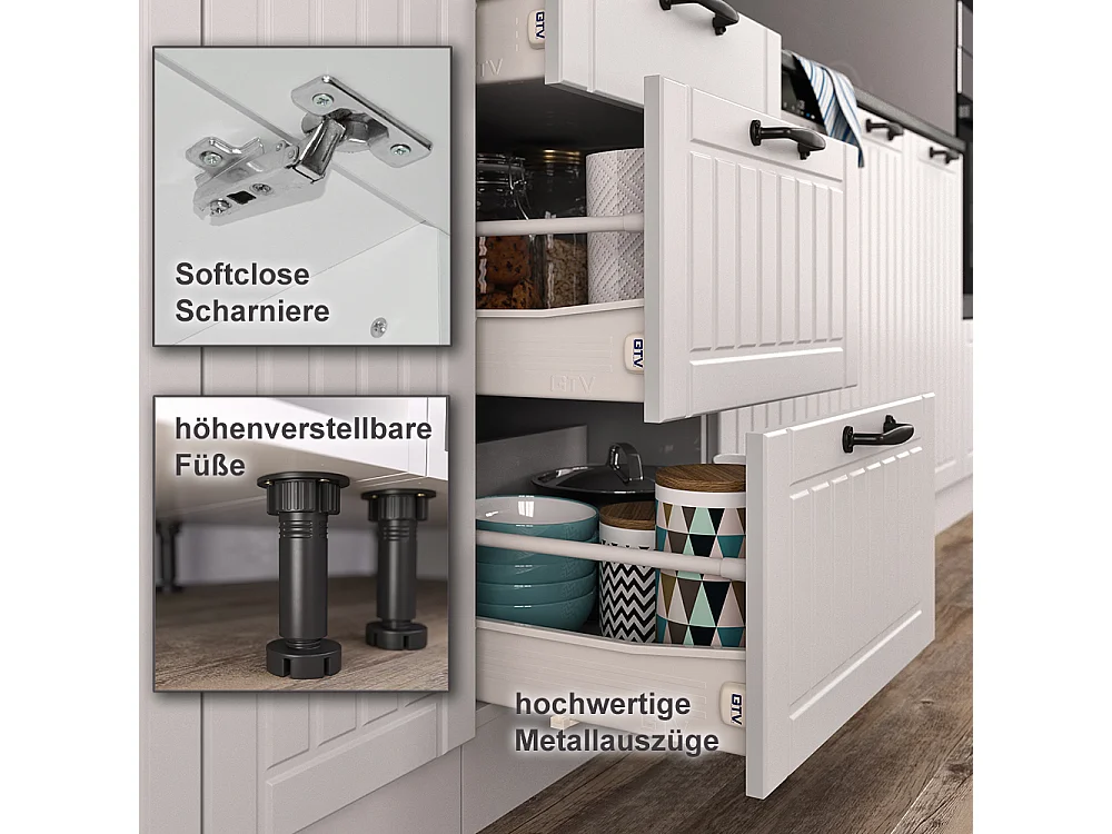 Cuisine blanc campagne/blanc 140x46x81.6 fame-line