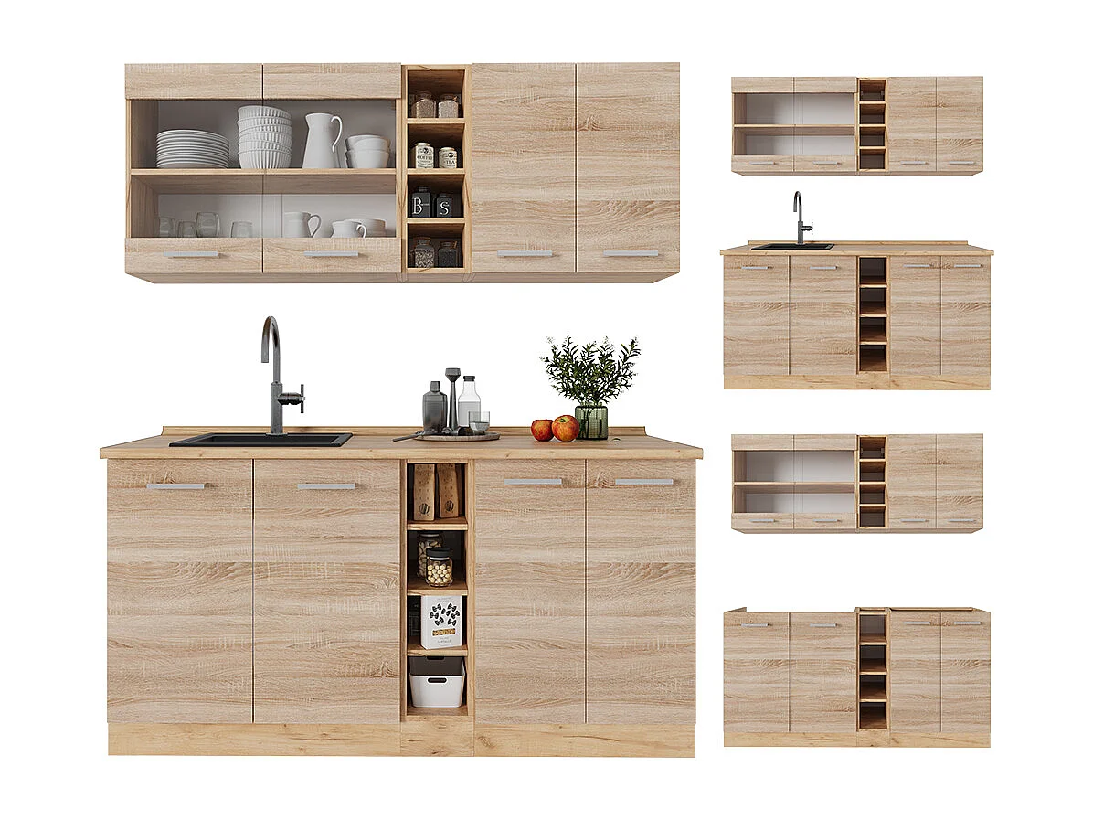 Cucina completa rovere sonoma/goldkraft 160x46x81.6 r-line
