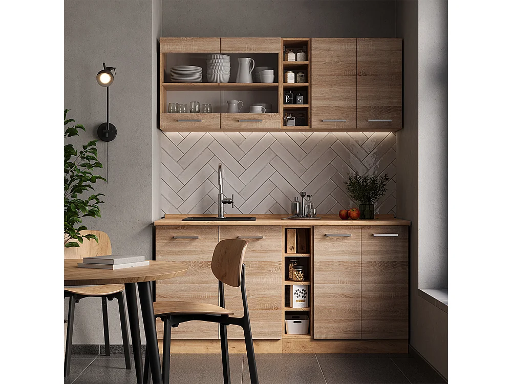 Cuisine sonoma/chêne doré 160x46x81.6 r-line