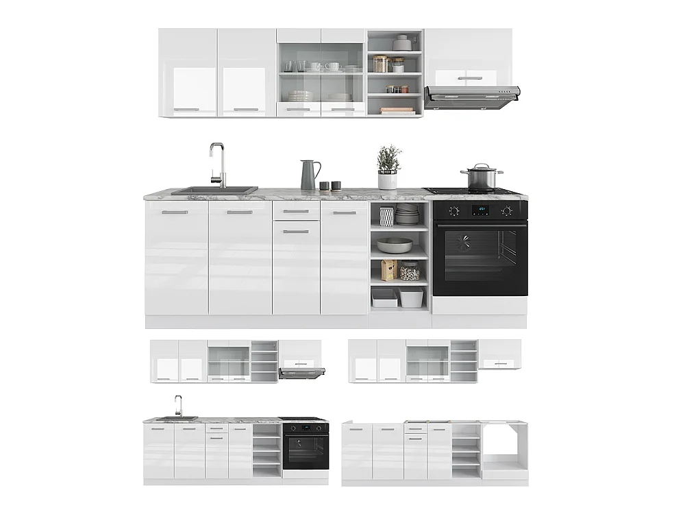 Cuisine blanc brillant/blanc 240x46x81.6 r-line