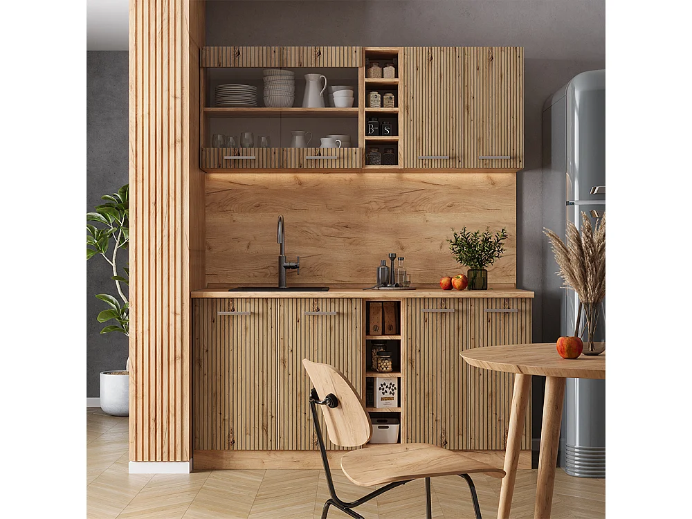 Cuisine chêne artisan/chêne doré 160x60x81.6 r-line