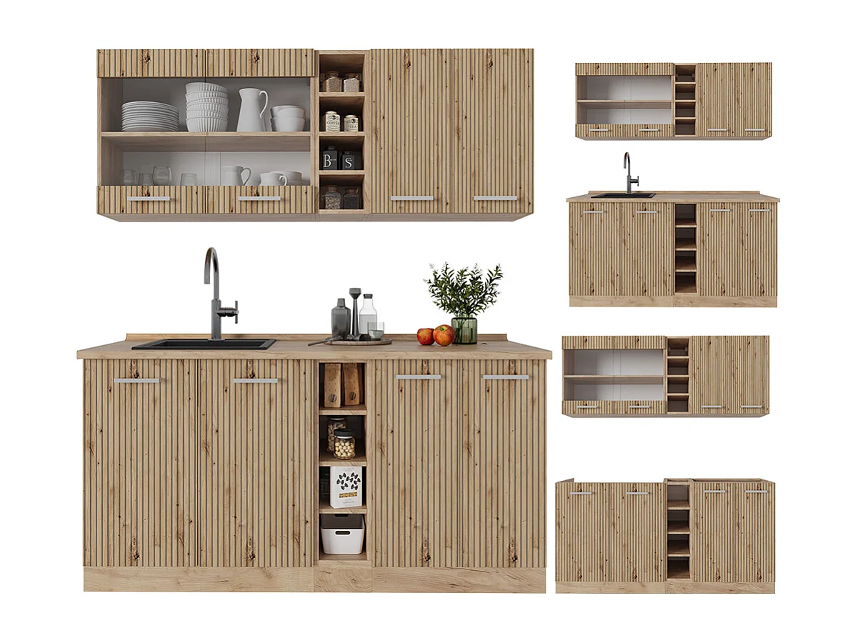 Cuisine chêne artisan/chêne doré 160x60x81.6 r-line