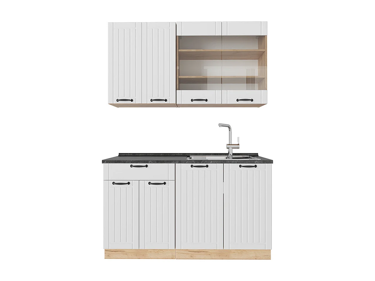 Cuisine blanc campagne 140x46x81.6 fame-line