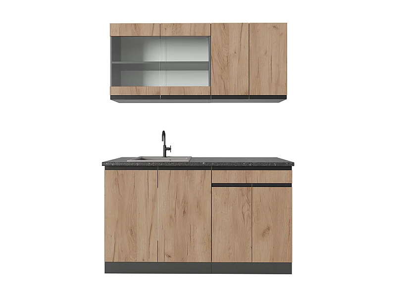 Cuisine chêne doré/anthracite 140x60x81.6 r-line