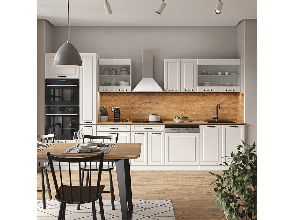 Mobile da cucina casa di campagna bianca/bianco 350x46x81.6 r-line