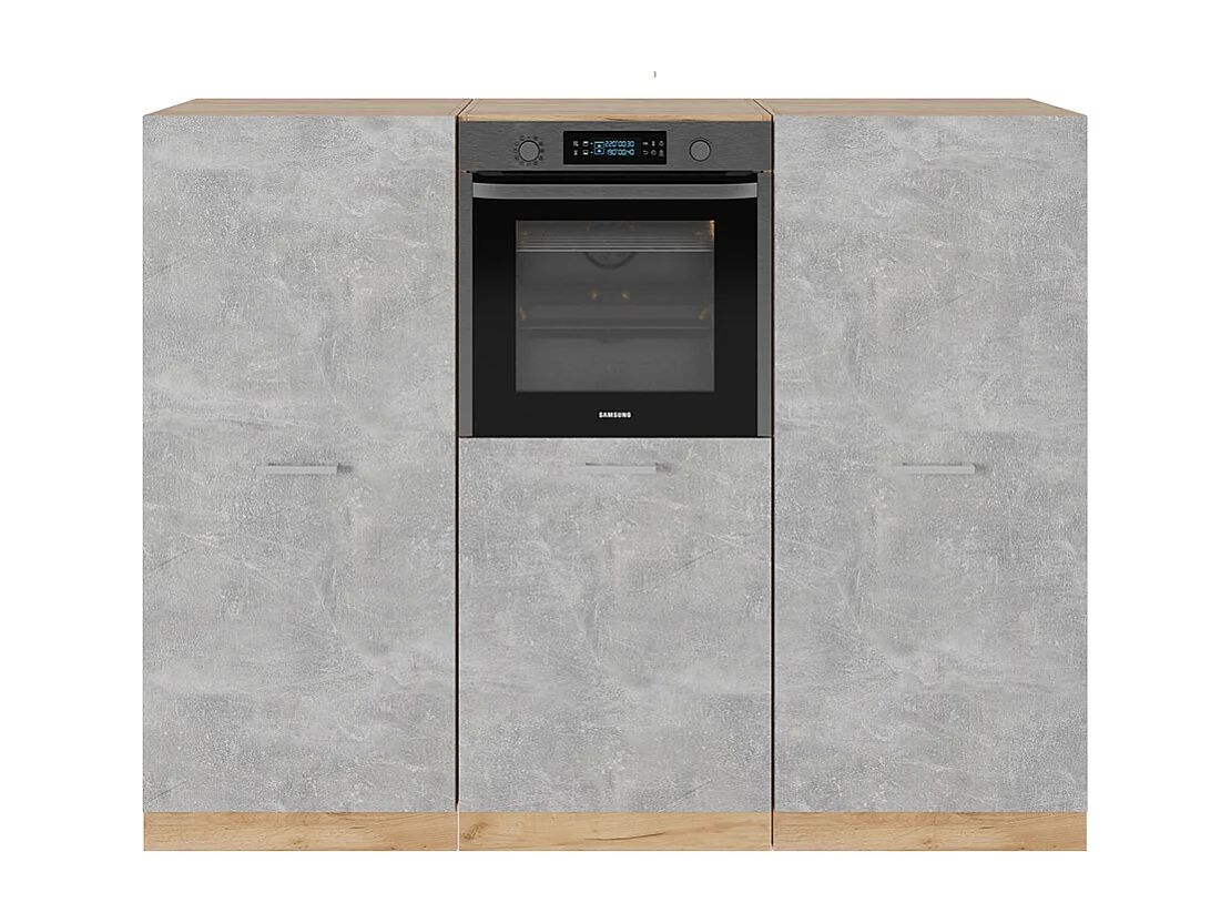 Bloc cuisine béton/force dor chêne 180x46x81.6 r-line