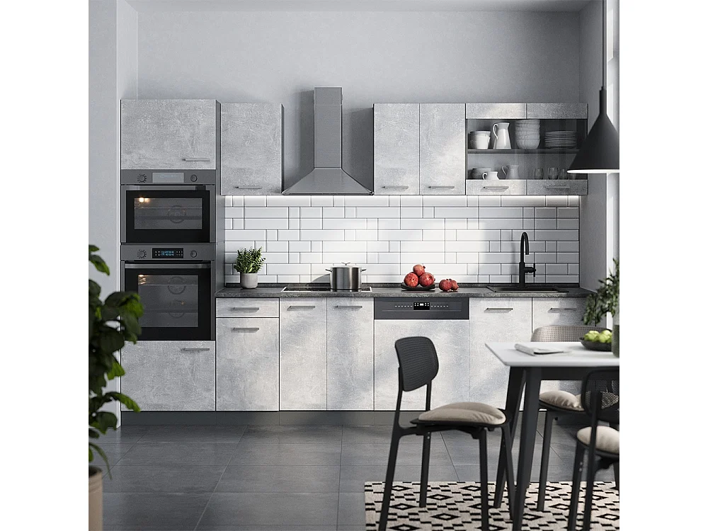 Cuisine béton/anthracite 300x60x81.6 r-line