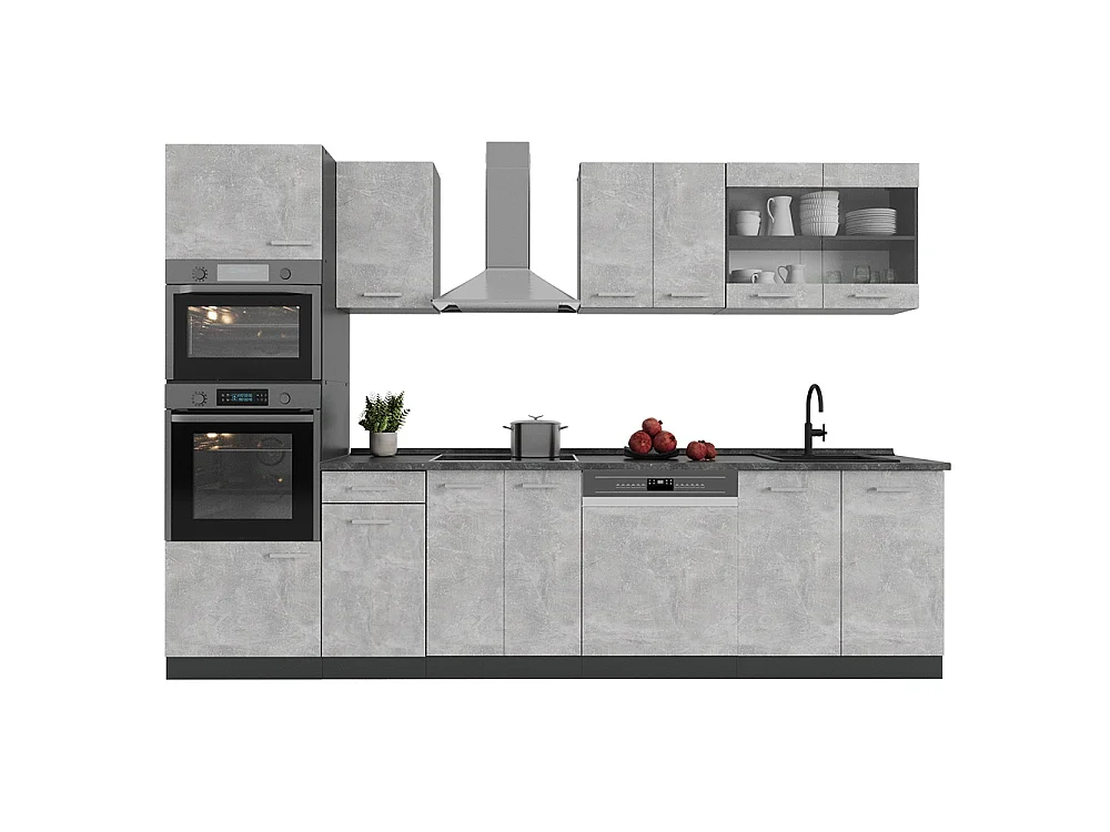 Cuisine béton/anthracite 300x60x81.6 r-line