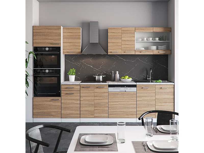 Mueble de cocina sonoma 300x46x81.6 r-line