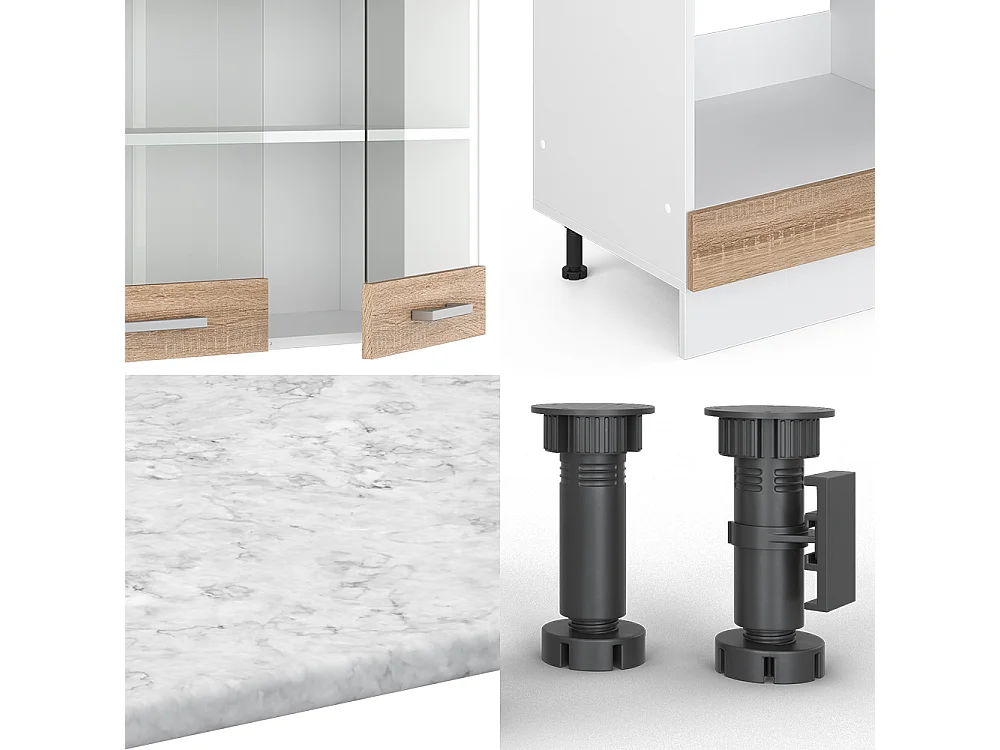 Cucina angolare completa sonoma/bianco 287x60x81.6 r-line